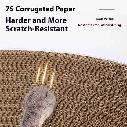 White transparent cat scratch board nest tunnel toy with diamond pattern measuring 58x45x23cm