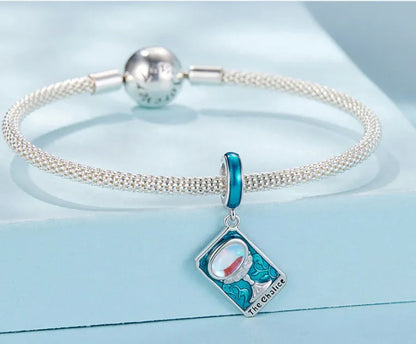 925 silver tarot Holy Cup pendant, 2.7cm x 1.5cm, 0.45cm aperture, SCC3141 colour, DIY jewellery charm