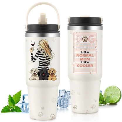 Premium 30oz stainless steel insulated cup in various colors, keeping drinks hot or cold for hours.