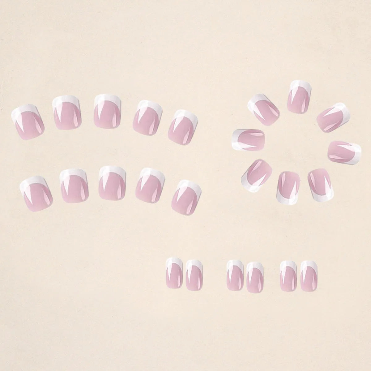 24 plaid-patterned false nail tips on white background showing check design
