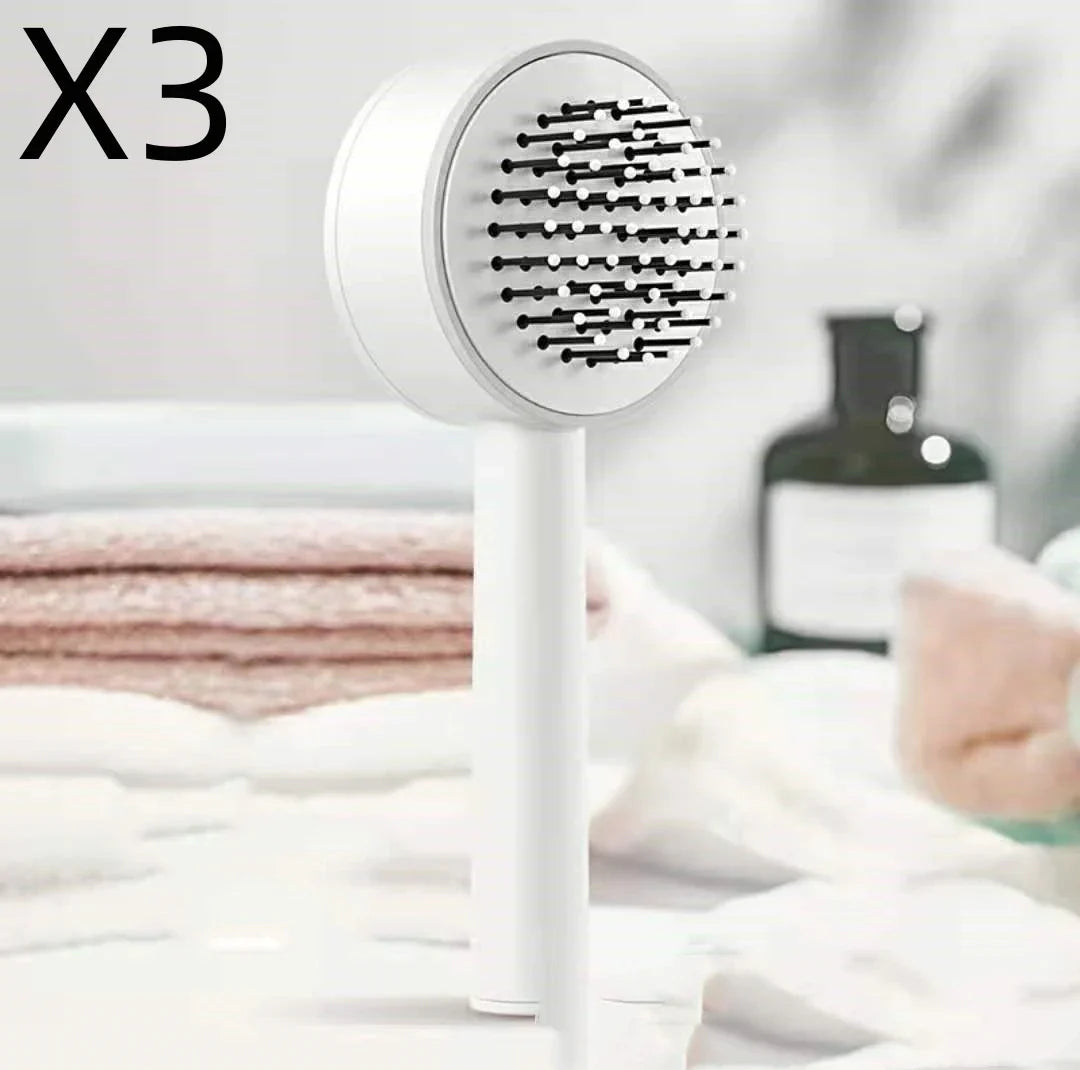 Luxurious hair massage comb with air-cushioned bristles for a soothing scalp experience and effortless styling