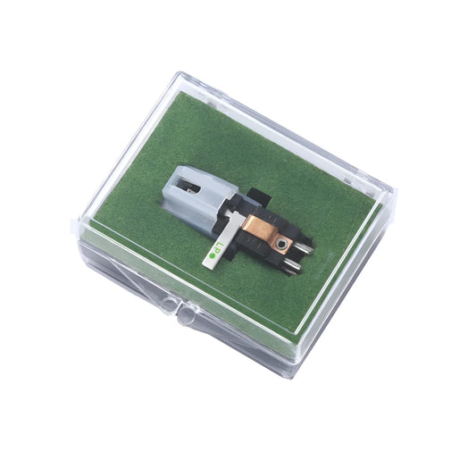 Double needle magnetic cartridge for vinyl record players with ABS shell, 28mm by 10mm dimensions