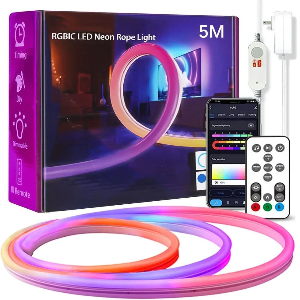 Outdoor waterproof colour-changing ambience light showing LED bead configuration and dimensions