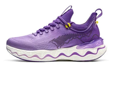 Women's running shoes with cushioned knee pads in various colours like blueberry purple, featuring non-slip soles for hard surfaces