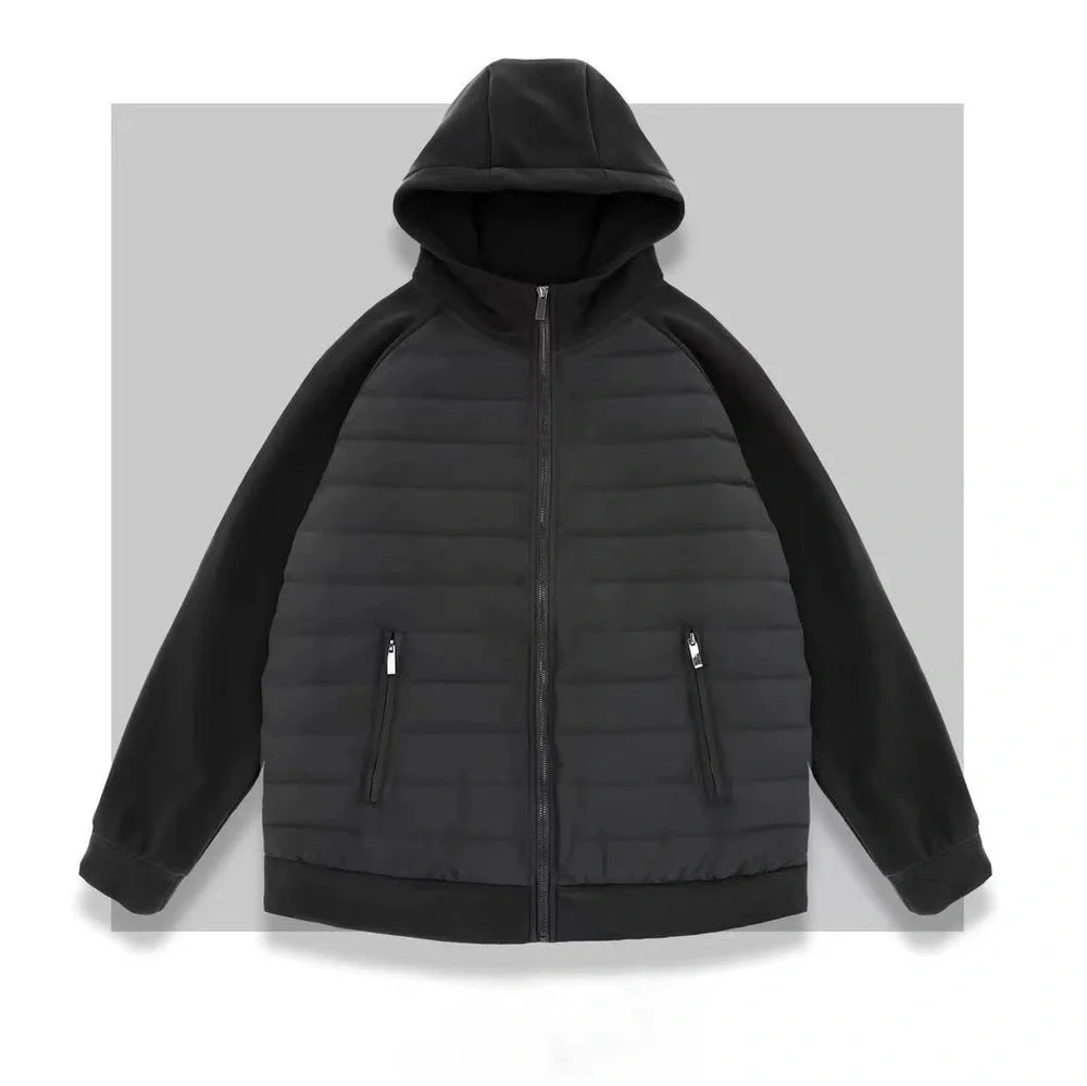 Casual cotton coat in solid colour with round hem and loose fit design
