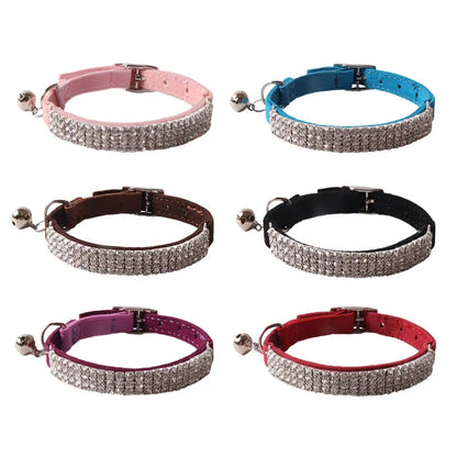 Flannel elastic buckle cat collar showing gang drill pattern and adjustable mechanism