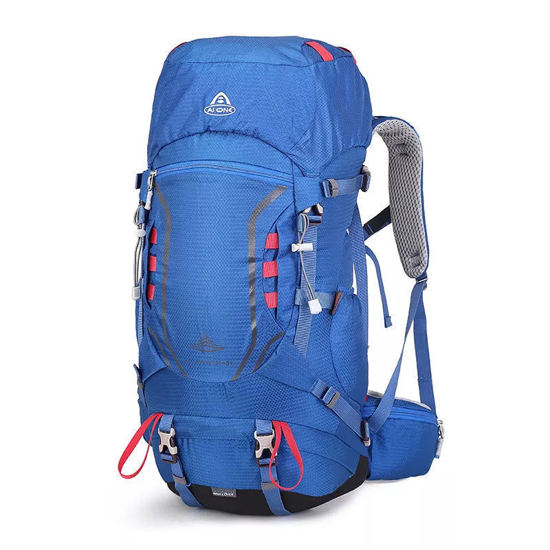 Large capacity hiking backpack in tear-resistant nylon, available in multiple colors