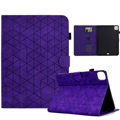 Diamond frosted leather iPad Pro 11 case with built-in card holder slots shown open.