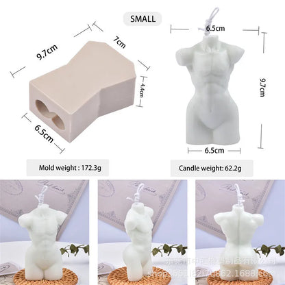 Geometric silicone mould for candle making and plaster casting showing 10cm and 14cm height options