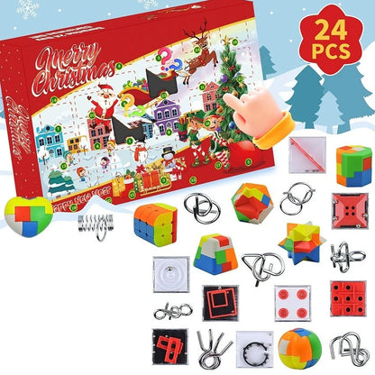 Christmas countdown blind box with football-themed building blocks for children aged 3-6 years