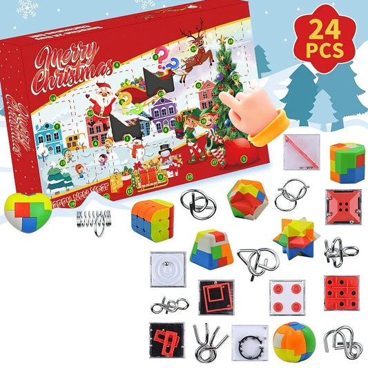 Christmas countdown blind box with football-themed building blocks for children aged 3-6 years