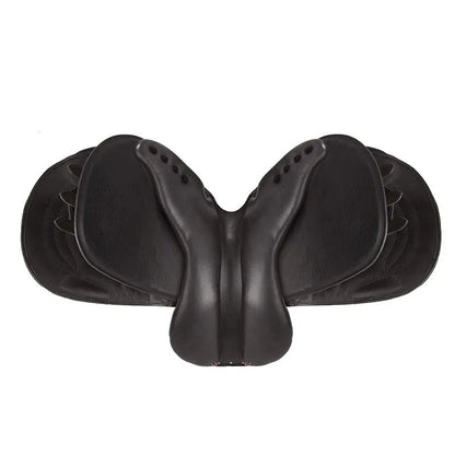 Cowhide equestrian saddle in black or brown, specification 17, for horse harness and riding use