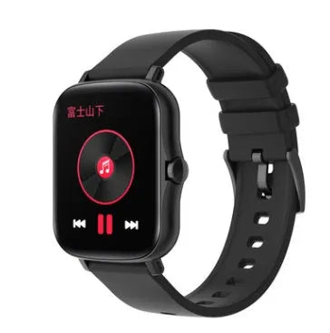 Smart watch with 1.7-inch HD colour touch screen on wrist, showing heart rate data and Bluetooth call interface