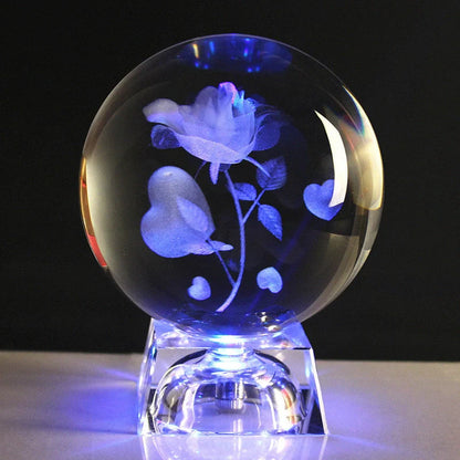 LED Music Box with luminous crystal ball showcasing Milky Way or Solar System design