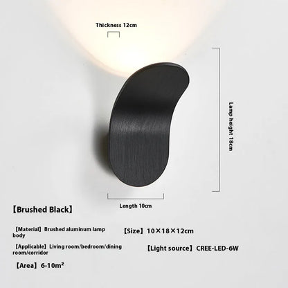 Brushed metal wall light bulb for living rooms in modern simplicity design with compact dimensions