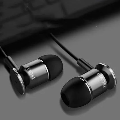 White wired in-ear headset with 3.5mm in-line plug and 1.2m line