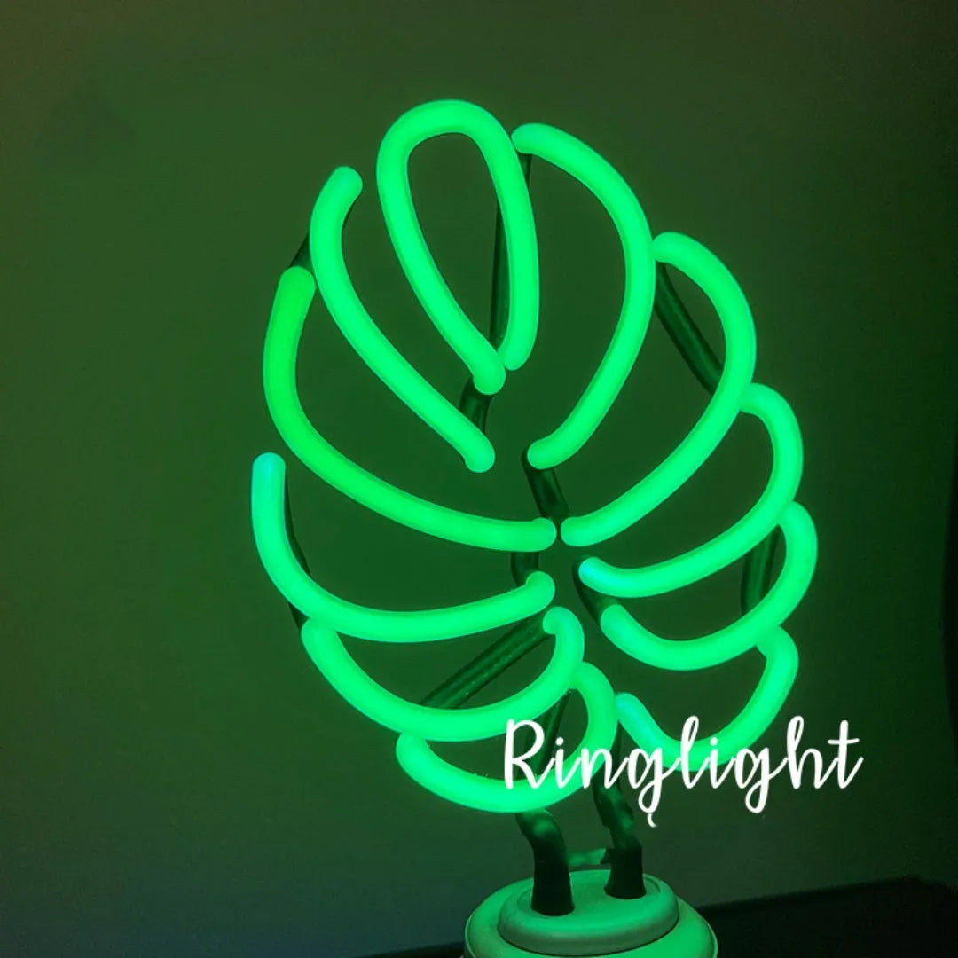 Handmade bamboo shape desktop lamp with white tube and green light, showing USB plug and two size options for indoor use