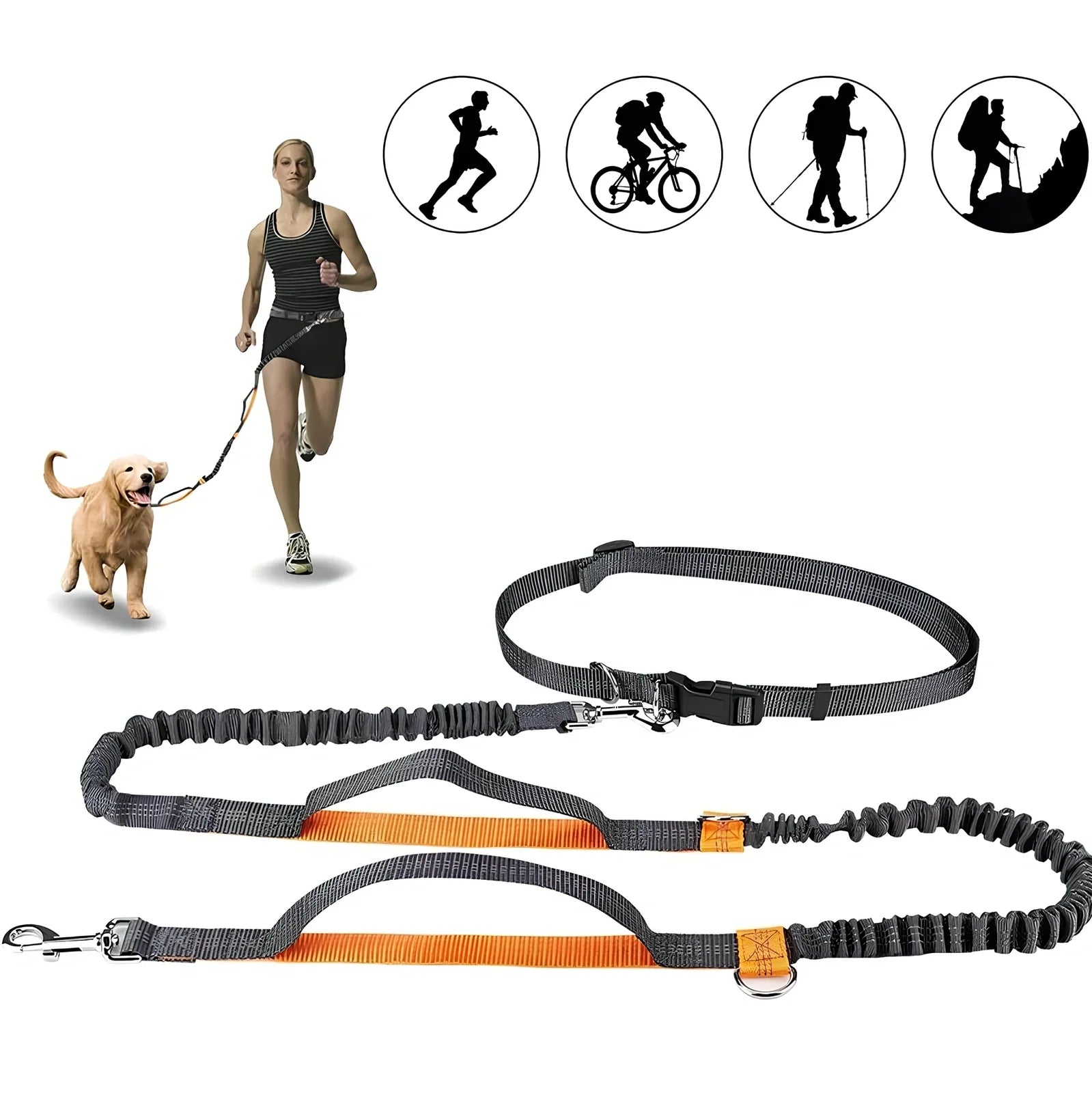 Adjustable fluorescent green nylon pet leash with sliding mechanism showing 150cm length