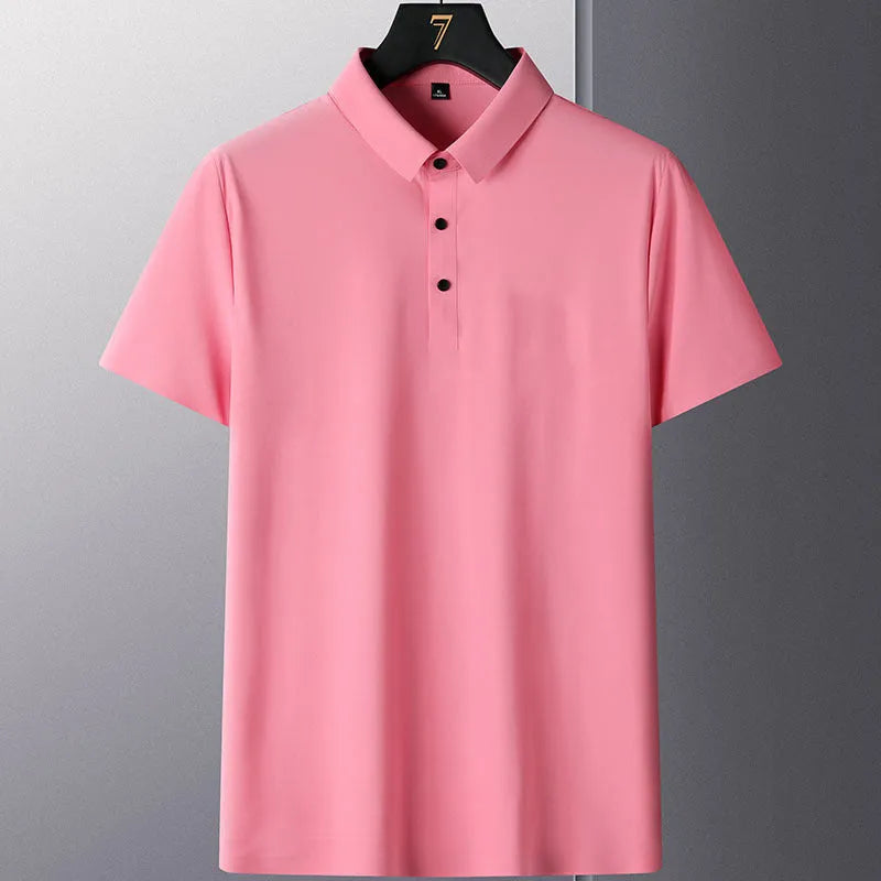 Non-ironing men's shirt in solid colour with short sleeves, available in multiple sizes and colours.