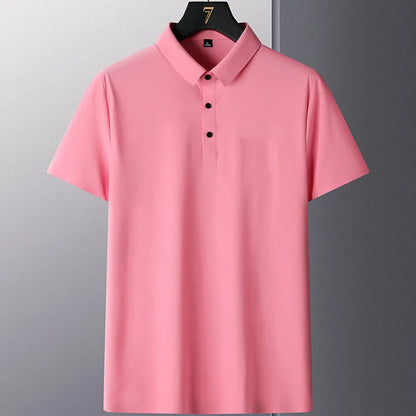 Non-ironing men's shirt in solid colour with short sleeves, available in multiple sizes and colours.