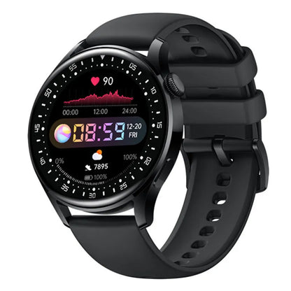 Sports health monitoring smart watch with 1.32-inch screen and silicone wristband in multiple colour options