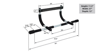 Indoor fitness door frame pull-up bar for strength training