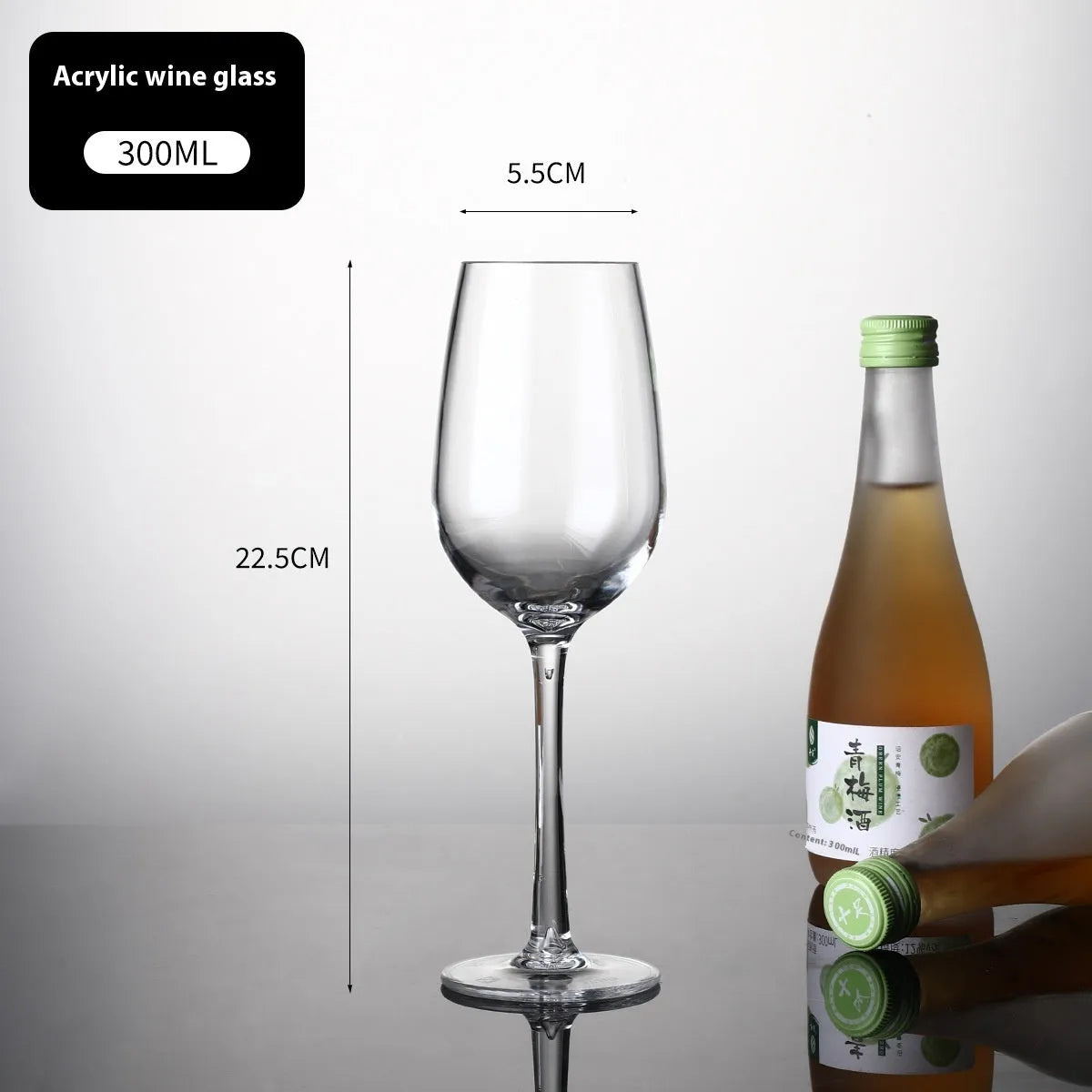 Clear acrylic wine bottle for milk tea and party drinks with drop-resistant plastic construction
