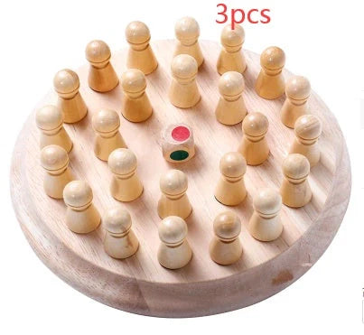 Children's wooden memory chess set for early color education