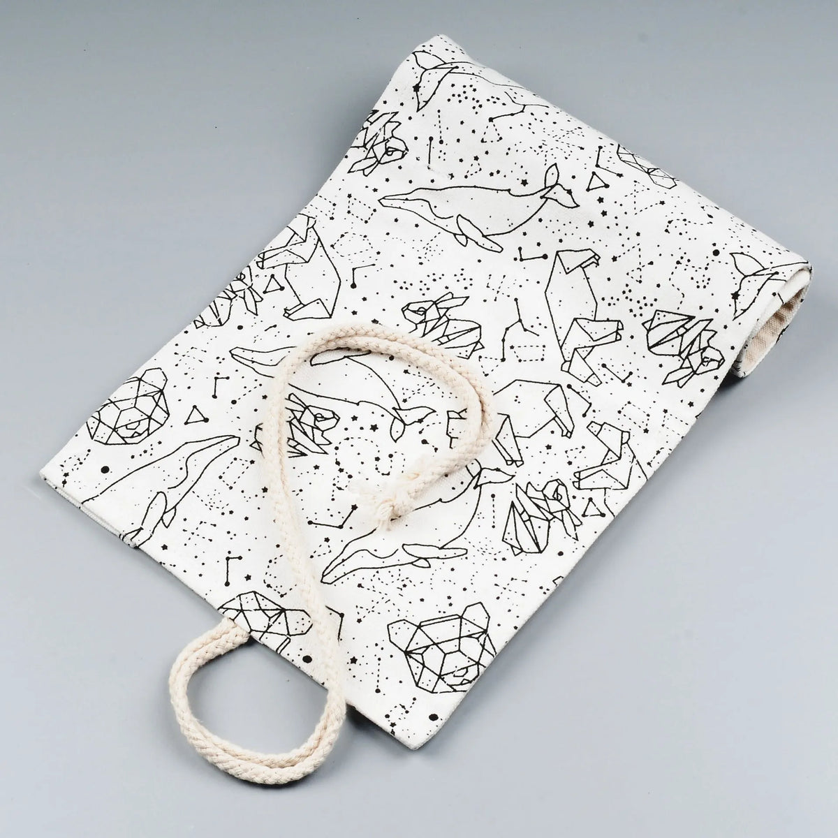 Canvas roll-up pencil case with starry sky print, plain square style, 12 to 108 holes, 0.1kg