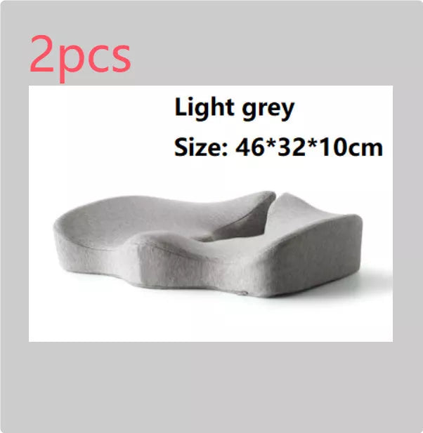 Memory foam seat cushion with non-slip bottom for office and car use