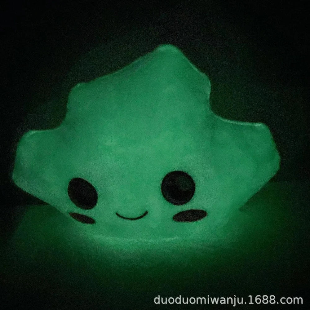 White Cloud Cat luminous ghost doll plush toy showing glow features with cotton texture, approximately 20-25cm height