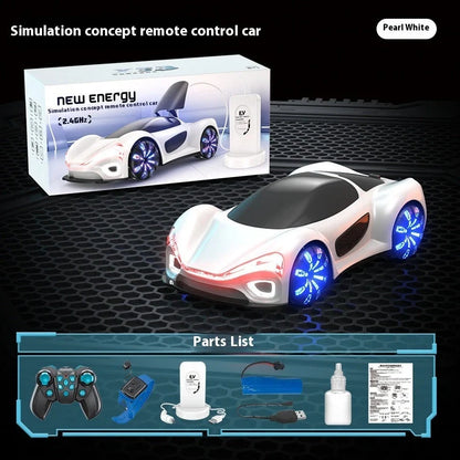 White and blue remote control car with gesture control and drift features for children