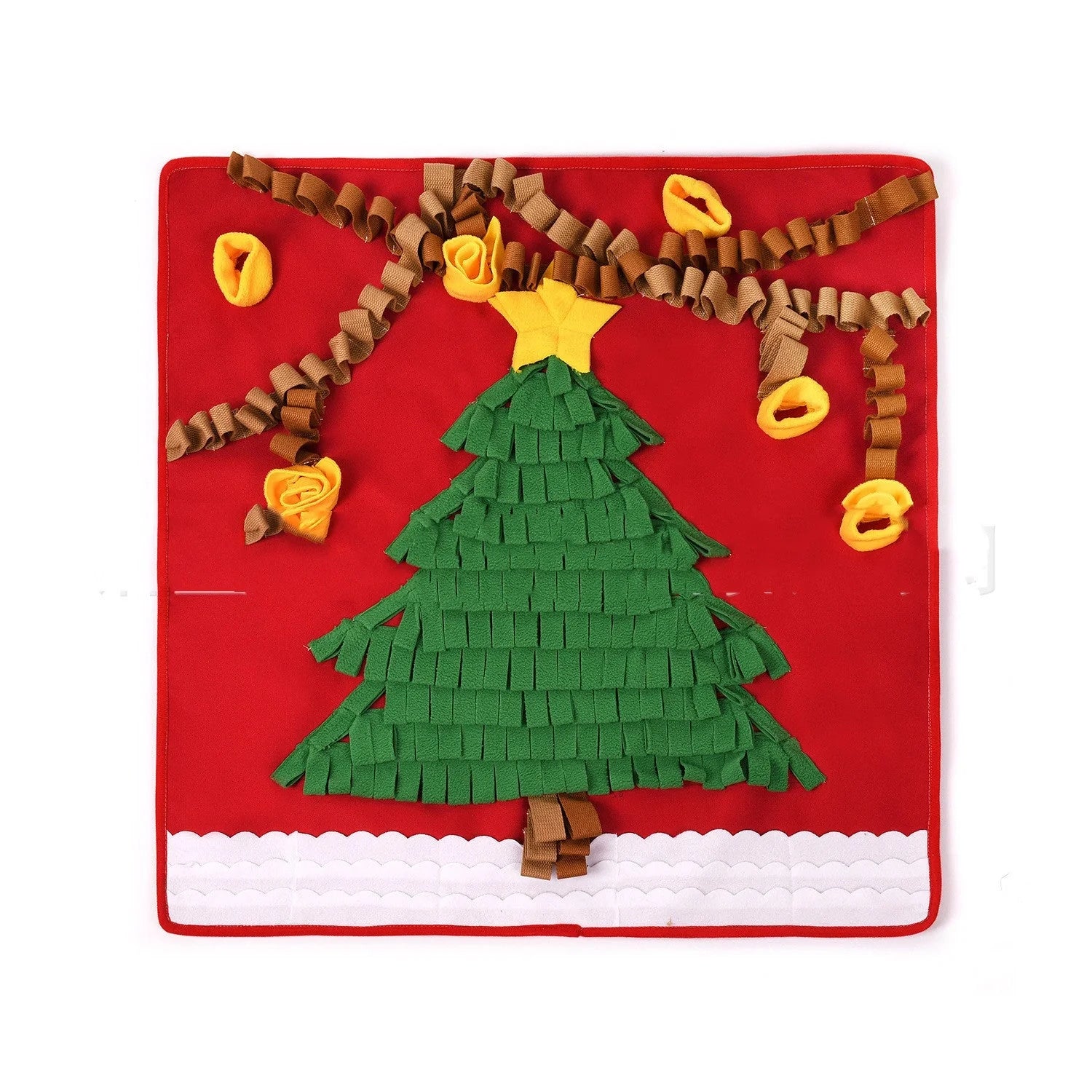 Christmas tree pattern washable pet dog snuffle mat for stress relief and mental stimulation