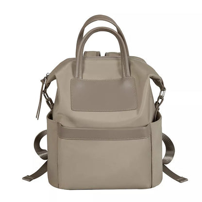 Women's lightweight waterproof backpack with hand-hold design in khaki and black