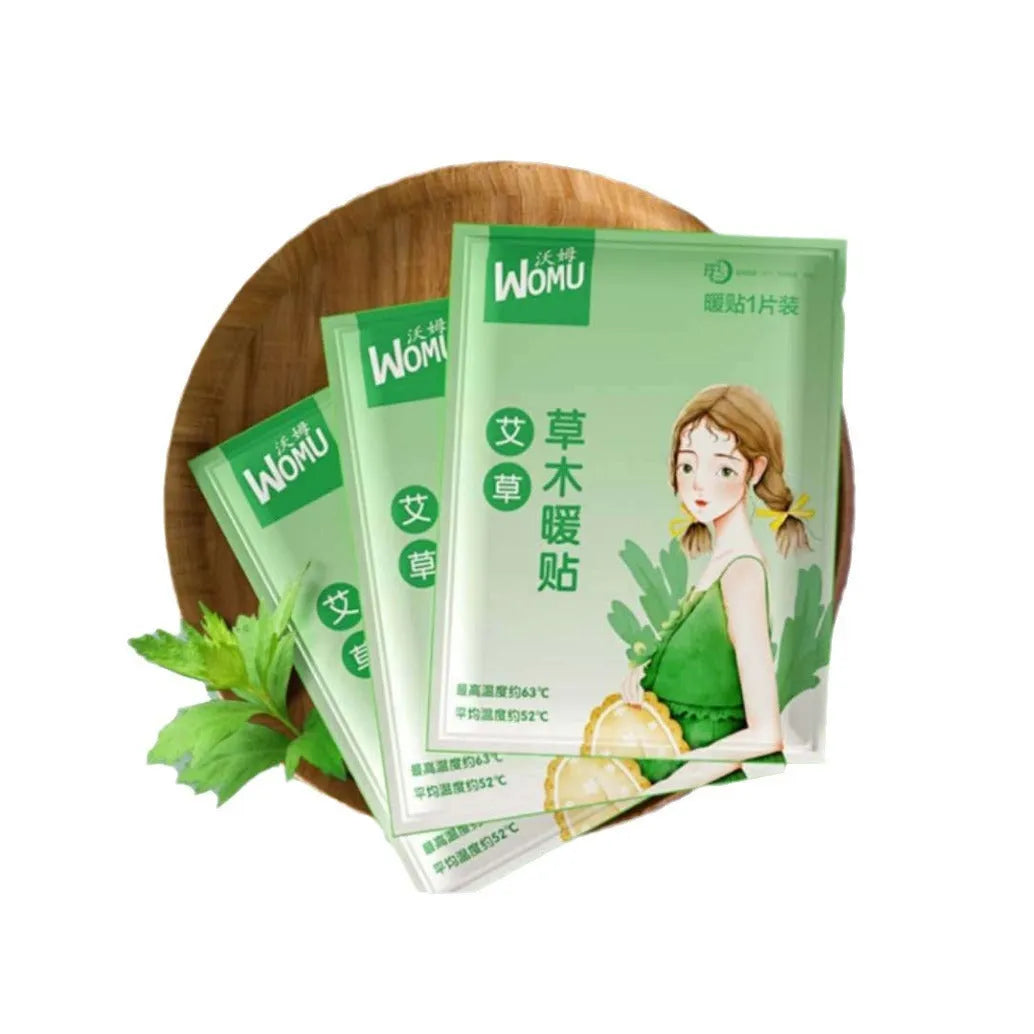 Self-heating uterus warming plaster with natural herbal paste options