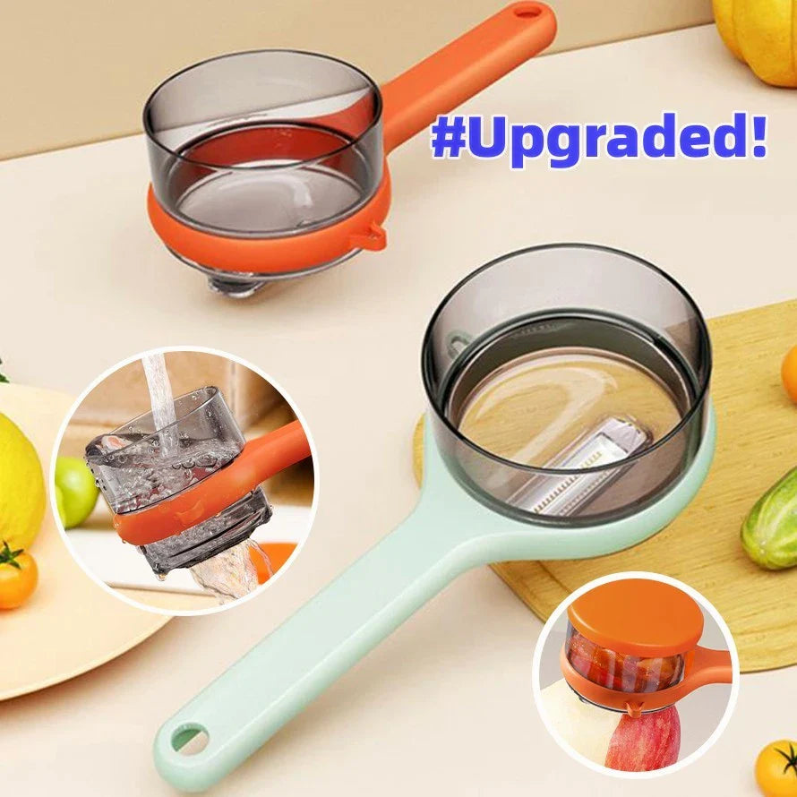 Multifunctional Vegetable Peeler with Convenient Bucket Storage for Efficient, Mess-Free Meal Prep