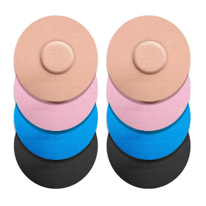 Sports anti-slip adhesive patch for sensor attachment in black, skin colour, pink, and blue options