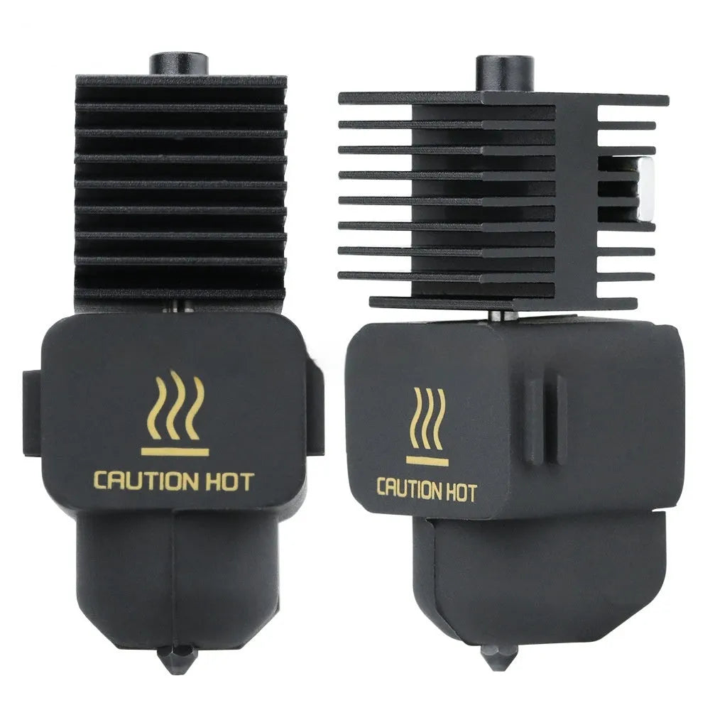 Hardened steel hot end nozzle assembly with black silicone sleeve for Bambu Lab A1 Mini 3D printer