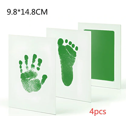 Disposable ink baby hand and foot print kit with six colour options and two size formats