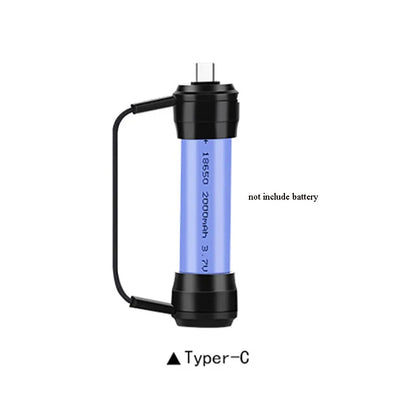 Mini keychain emergency charger for mobile phones with 18650 lithium battery compartment