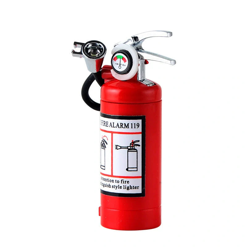 Creative fire extinguisher-shaped lighter in red with light, refillable and eco-friendly
