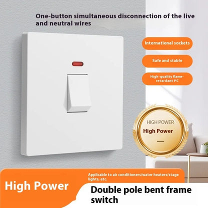25A and 45A 3P high-power socket switches in gold, grey, or white for curved rack electrical panels
