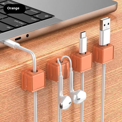 Black or Orange ABS wall-mounted data cable storage holder, 22mm x 22mm, for office car home kitchen.