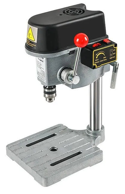 Mini bench drill milling machine with steel construction and chuck for drilling bits
