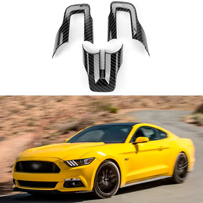 Three-piece carbon fibre pattern ABS steering wheel cover decoration set