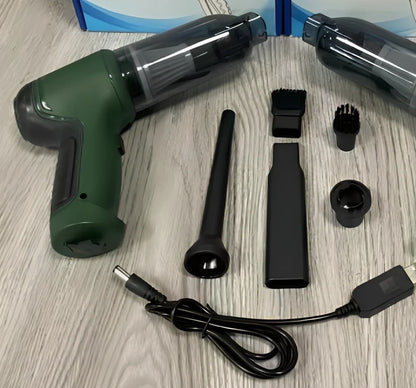 Portable cordless vacuum cleaner with USB charging for car and home use