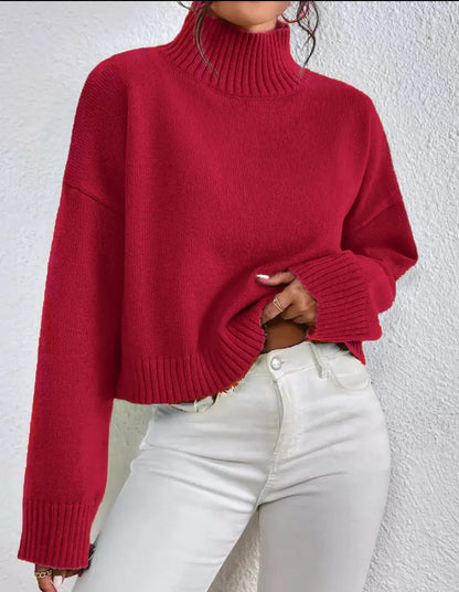 Women's loose pullover top with thread detail, medium thickness, shown in grey, khaki, white, purple, black, red, brown.
