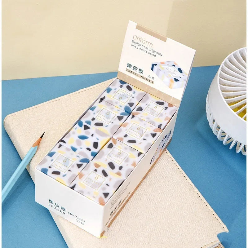 Rubber eraser brick for clean pencil mark removal