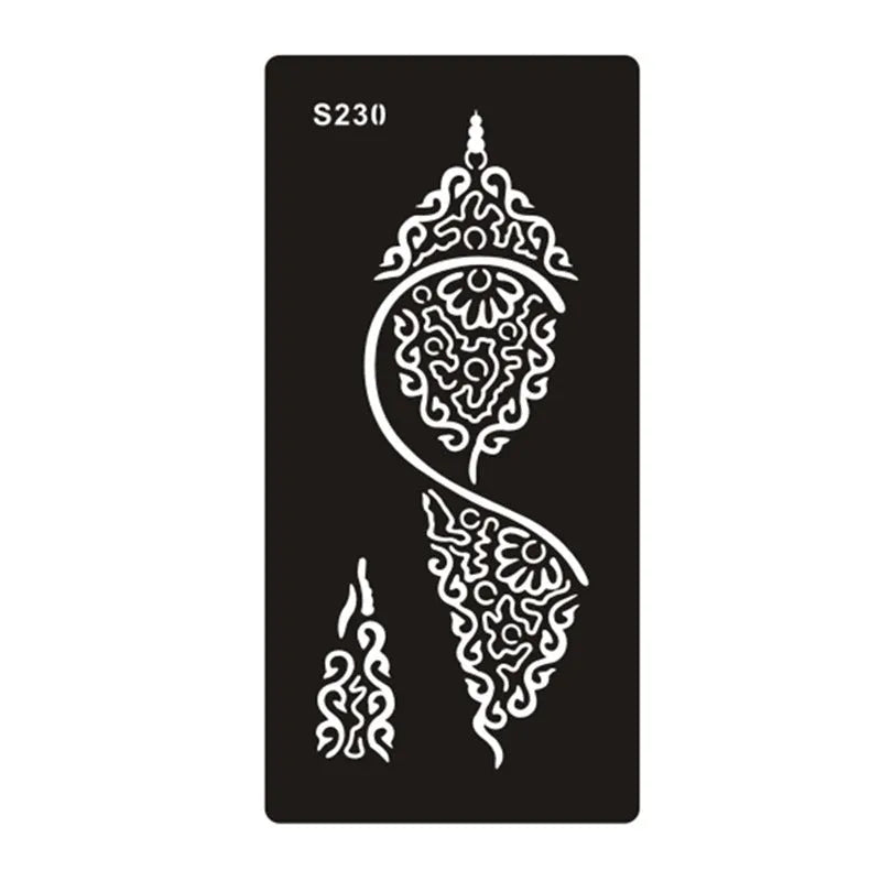 Geometric hollow design temporary tattoo sticker in Southeast Asian style on water transfer paper