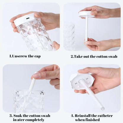 Crystal Lamp Humidifier with Soothing Mist and Customizable Lighting for Home Decor